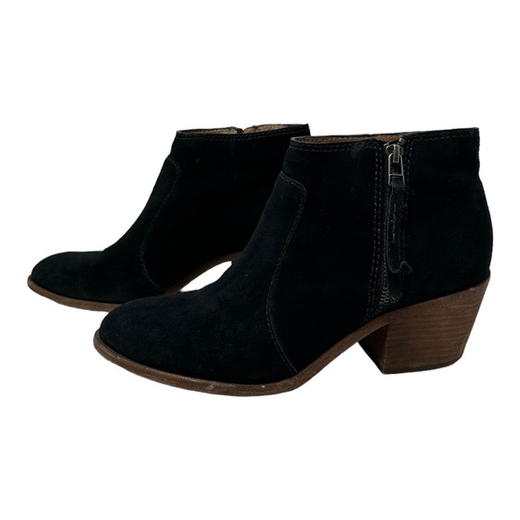 Madewell black suede block heel ankle boots size 10 - Picture 11 of 13